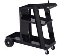 DURHAND Carro de Soldadura, 3 Estantes, Cadena de Seguridad, 4 Ruedas, Acero, 71x39x70cm, Negro Aosom España