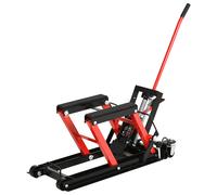 DURHAND Gato Hidráulico de Motocicletas Soporte 680 kg Elevador ATV con Plataforma Almohadilla Antideslizante 110x36x67 cm Negro y Rojo Aosom España