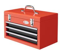 DURHAND Maletín de Herramientas Portátil Caja para Herramientas de Acero con 3 Cajones 1 Caja superior y 1 Asa 45x24x27 cm Rojo Aosom España