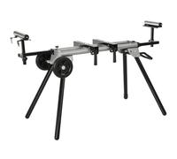 DURHAND Soporte Universal para Sierra Ingletadora 123,5-245x73x96 cm Negro | Plegable, con Distancia de Trabajo Ajustable, Fácil de Transportar y Almacenar
