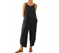 DURINM Mono Mujer Verano Peto para Mujer Grande Overol Holgado Ajustable Casual Suelto Mameluco Sin Mangas de Tirantes Pantalones con Peto Pieza Holgado Suave y Confortable Jumpsuit