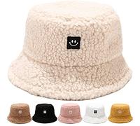 DURINM Sombrero del Pescador de Felpa Piel Sintética Encantador Gorro de Pescador Suave y Esponjoso Manténgase Abrigado en Invierno Sombrero de Pesca para Senderismo Camping (Beige)