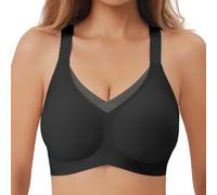 DURINM Sujetador Mujer Sin Aros Bralette Elástico Costuras Push Up Sostenes Básicos Cuello V Brasier de Dormir Comodos con Extensor de Sujetador