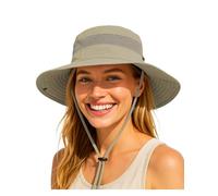 Durio Sombrero para el sol para hombre y mujer, para exteriores, verano, senderismo, UPF 50+, protección UV, con correa para la barbilla, sombrero de pescador, sombrero de safari, plegable, malla