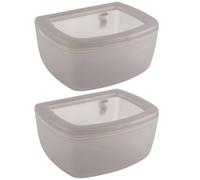 Durlo 2 cuencos para perros de jaula de alambre o cajón, antiderrames, multiusos, para perros pequeños, color gris