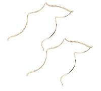 Durlo 2 Pendientes Colgantes Dorados, Pendientes Largos Para Mujer, Pendientes Ondulados, Regalo Para Mamá.