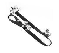 Durlo 2 timbres ajustables para perros, tres campanas, para hacer pipí, herramientas de entrenamiento para cachorros, perros, mascotas, perros, gatos (negro)