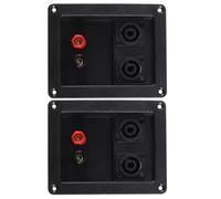 Durlo Adaptador de copa de terminal de altavoz de 2 piezas, cruce de 2 vías con caja de terminales para espectáculos, conciertos y eventos.