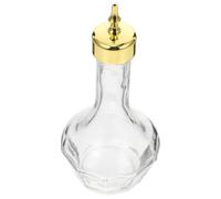 Durlo Botella De Amargo, De Vidrio Soplado a Mano, Con Tapa De Acero Inoxidable, 50 Ml, Herramienta Profesional Para Preparar Cócteles Artesanales Y Whisky.