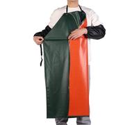 Durlo Delantal de trabajo impermeable de PVC con protectores de mangas, ideal para cocina, arte y tienda de mascotas.