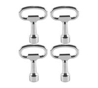 Durlo Juego de 4 llaves inglesas cuadradas de aleación de zinc: llaves de tubo/mandril, llave para armario de control, multiusos para caja de medidores de gas/agua (13 x 8 x 8 mm)