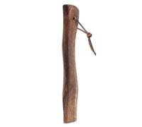 Durlo Mango de hacha de madera de 260 mm de largo con lazo de cuero, mango de hacha de repuesto con cuña, textura de madera suave, mangos de hacha resistentes a los golpes para granjas.