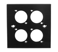 Durlo Placa de pared de aluminio cepillado de 86 x 86 mm, serie D, orificio para 4 orificios, compatible con Neutrik, HDMI, USB, RJ45, BNC, RCA, XLR