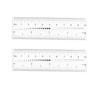 Durlo Regla flexible de película de 2 piezas, 10 cm (4 pulgadas), escala de 0,1 mm, de plástico PET, plegable, transparente, herramienta de medición de calibración para taller de fábrica.