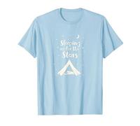 Durmiendo bajo Las Estrellas: Aventura de Camping Camiseta, Hombre, Azul Bebé, XXL