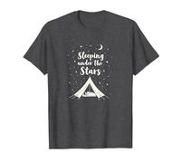 Durmiendo bajo Las Estrellas: Aventura de Camping Camiseta, Hombre, Jaspeado Oscuro, M