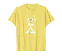 Durmiendo bajo Las Estrellas: Aventura de Camping Camiseta, Hombre, Limón, XL