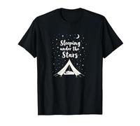 Durmiendo bajo Las Estrellas: Aventura de Camping Camiseta, Hombre, Negro, XXL