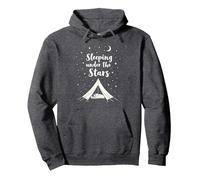 Durmiendo bajo Las Estrellas: Aventura de Camping Sudadera con Capucha, Unisex para Adultos, Jaspeado Oscuro, XL