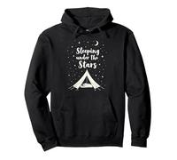 Durmiendo bajo Las Estrellas: Aventura de Camping Sudadera con Capucha, Unisex para Adultos, Negro, XXL
