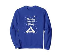 Durmiendo bajo Las Estrellas: Aventura de Camping Sudadera, Unisex para Adultos, Azul Real, S