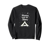 Durmiendo bajo Las Estrellas: Aventura de Camping Sudadera, Unisex para Adultos, Negro, XL