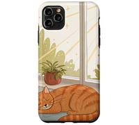 Durmiendo Naranja Tabby en Sunny Window Carcasa para iPhone 11 Pro Max