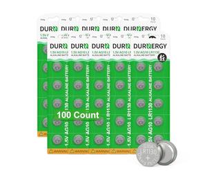 DURNERGY SR626SW - Batería de reloj 100 unidades, pilas alcalinas AG4, batería de reloj 377/376, baterías LR626 de 1,5 V 377A