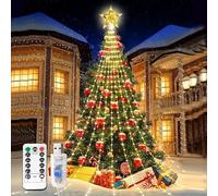 DURNYDT Luces para árbol de Navidad con control remoto, 9.84 pies, 300 LED, enchufe USB, luz de Navidad para árbol de 8 a 10 pies, temporizador, impermeable, regulable, 8 modos, cadena de luces