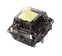 DUROCK Interruptores de teclado lineales, interruptor L1 translúcido ahumado de 55 g, resorte chapado en oro, vástago amarillo cremoso, 5 pines interruptores para teclado mecánico (L1 55 g, interruptor ahumado, 110 piezas)