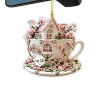 Duroecsain Adorno acrílico 2D, colgante plano 2D | Colgante acrílico de cuento de hadas con flores - Colores brillantes para mujeres soñadoras monedero adulto coleccionable para espejo