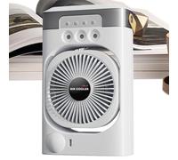 Duroecsain Aire acondicionado personal, ventilador de aire acondicionado | Aire acondicionado de ventilador más frío de bajo ruido,Luz nocturna de 7 colores, humidificador de escritorio para