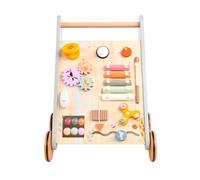 Duroecsain Andador de madera, mango ajustable, juguete de fácil manejo, juguete deslizante como andador - para caminar y aprender a caminar para niñas en casa interior juego de niños