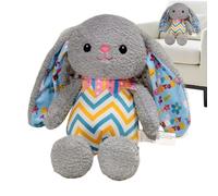 Duroecsain Animal de Felpa, Conejo de Pascua de Felpa,Juguete de Peluche de Pascua Animales de Peluche Hecho a Mano | Suministros de Pascua, decoraciones de Mesa, Diseño a rayas abrazando