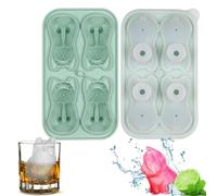 Duroecsain Bandeja para cubitos de hielo Bulldog | 4 moldes de bulldog hueco - Bandeja reutilizable para cubitos de hielo de fácil liberación de silicona Ice Ball Maker hace