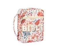 Duroecsain Bolsa de Biblia Para Mujeres - Bolsa de Biblia con Impresión Floral Funda para Libro,Funda Protectora Estética Con Cremallera Y Organizador Portátil Para Niños, Niñas Y Damas