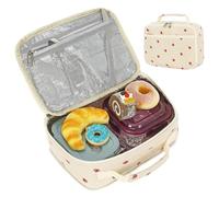 Duroecsain - Caja de comida para mujer, bolsa de almuerzo isotérmica | portacontenedores térmicos impermeables con contenedores portátiles para viajes, playa, pícnic, trabajo para niños, niñas