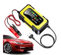 Duroecsain Cargador de batería - Cargador de batería 12 V 70 A para coche, pantalla LCD a color con función de inflador para automóvil, motocicleta, camping, coche, para camión, barco y garaje