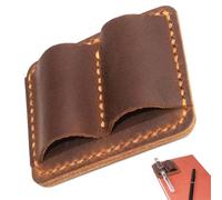 Duroecsain Clip doble para bolígrafo,Clip doble para portalápices - Clip para portalápices para cuaderno,Tenedor de la pluma del cuaderno de viaje de la PU del vintage, organizador perdido anti de la