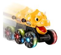 Duroecsain Coches de dinosaurios para niños, figura de juguete con luz | Vicio de dinosaurio a presión con luz | Para, niñas y niños, cumpleaños, Navidad, fiestas, día del niño y Año Nuevo