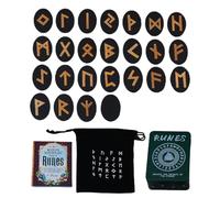 Duroecsain Conjunto de runas de Bruja, runas vikingas,Runas Mitología con Manual y Bolsa de Almacenamiento | Runas de Madera, runas de Altar para Principiantes, adivinación, meditación, Espiritual,
