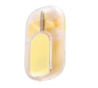 Duroecsain Cortador de pastillas compacto, divisor de medicamentos portátil con soporte | Pastillero magnético hermético con corte a la mitad para viajes, casa, actividades deportivas al aire libre