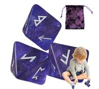 Duroecsain Dados de Astrología, Juego de dados Runas, Dados de resina de 8 caras para Juego de Adivinación, Runa Adivinación Dice Astrología Dados Resina Poliédrica Dados Conjunto con Bolsa de Cordón