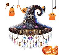Duroecsain Decoración De Sombrero De Bruja De Halloween | Decoración De Ventana Sombrero Bruja De Halloween,Decoración De Temporada 2D Para Fiestas Para Pared Puertas Casa Eventos Temáticos Tardes