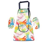 Duroecsain - Delantal para niños, impermeable, ajustable, con mangas, delantal de pintura, para edades 2-12, repostería, cocina, aula, hogar, exterior, cocina, escuela, 17 metros (5-8 años), E