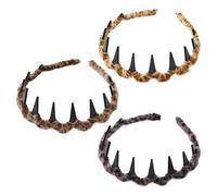 Duroecsain Diadema alta vintage con - Accesorio para el pelo decorativo para peinar 3 piezas, banda antideslizante reversible para mujer, para deporte, cosplay, entrenamiento, uso diario y evento