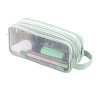 Duroecsain - Estuche Escolar Transparente, Gran Estuche de Malla, Estuche Escolar para niña, niño, Adolescente, plumier, Pencil Case, Verde Claro, Se référer au descriptif, Consulte la descripción