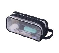 Duroecsain - Estuche escolar transparente, gran estuche de malla, estuche escolar para niña, niño, adolescente, plumier, Pencil Case, Negro , Se référer au descriptif, Consulte la descripción