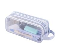 Duroecsain - Estuche Escolar Transparente, Gran Estuche de Malla, Estuche Escolar para niña, niño, Adolescente, plumier, Pencil Case, Azul Claro, Se référer au descriptif, Consulte la descripción