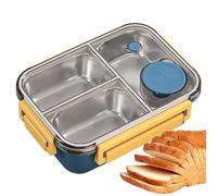 Duroecsain Fiambrera de acero inoxidable, fiambrera de acero inoxidable para niños | Fiambrera a prueba de fugas con 3 compartimentos de almuerzo para adultos | Fiambreras